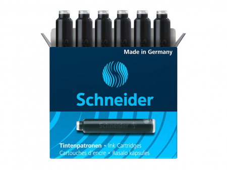 Cartuse cerneala, mine si rezerve - Patroane cerneala Schneider Black - set de 6 buc