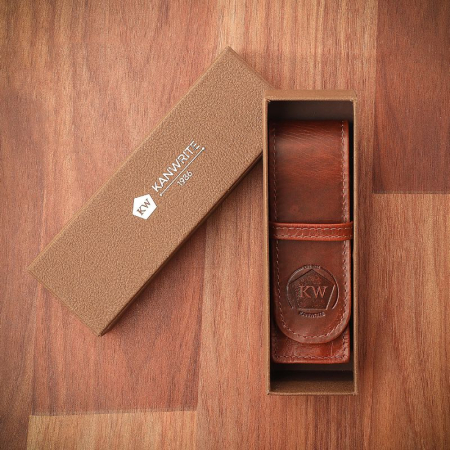 Etui din piele pentru 2 stilouri – Kanwrite Tobacco Brown [1]
