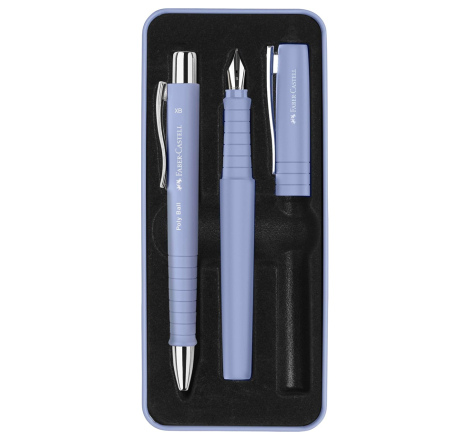 Noutati - Set cadou stilou B + pix XB Faber-Castell POLY PEN Pale Iris