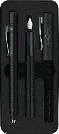 Stilouri scolare - Set cadou stilou + pix Faber Castell GRIP 2011 Black