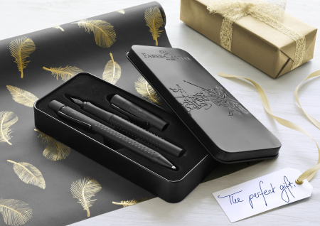 Set cadou stilou + pix Faber Castell GRIP 2011 All Black [1]