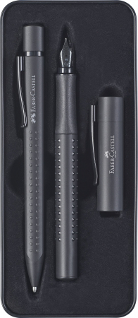 Stilouri scolare - Set cadou stilou + pix Faber Castell GRIP 2011 All Black