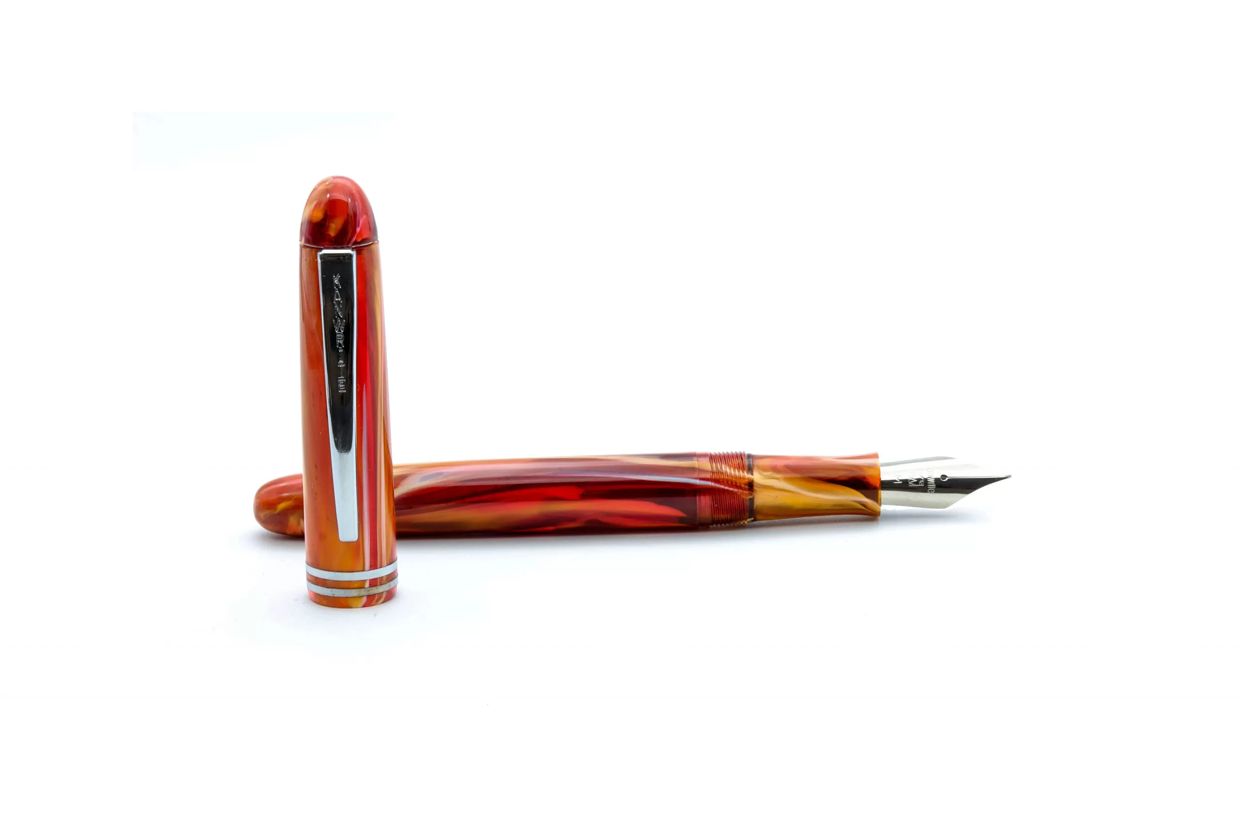 Fountain Pens - Kanwrite Desire Marble Amber Red M-Flex