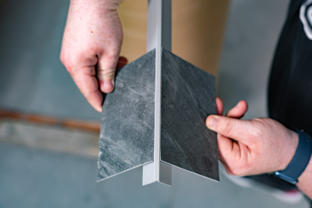 Profile StoneFlex - Profil metalic SILVER pentru colt exterior patrat 2,7 ml