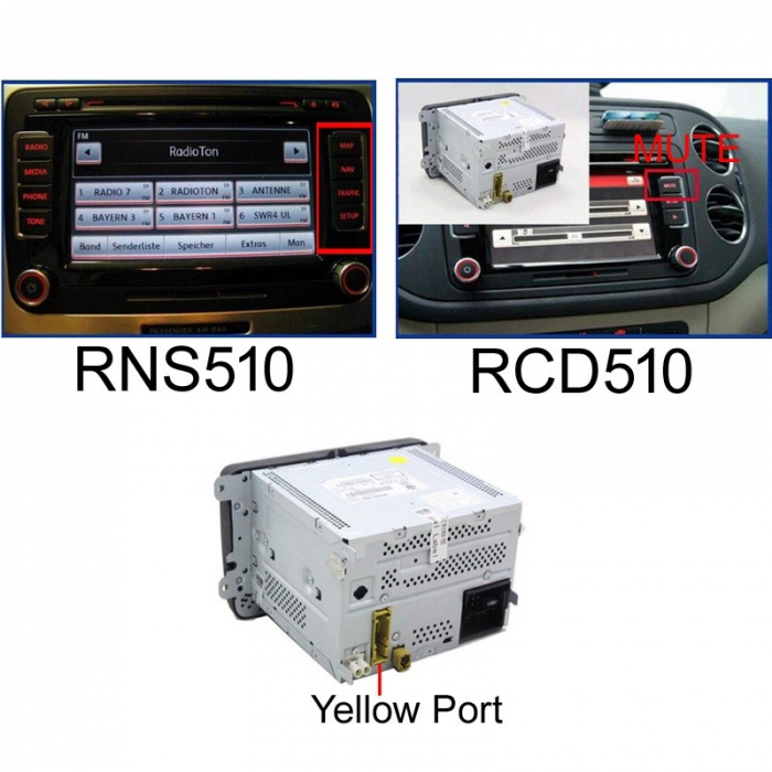 Interfata video, convertor CVBS-RGBS pentru montare camera marsarier aftermarket la RNS510 si RCD510 [2]