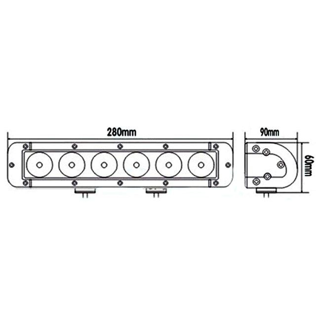 LED Bar Auto Offroad 4D 60W/12V-24V, 5100 Lumeni, 11"/28 cm, Spot Beam 12 Grade [4]