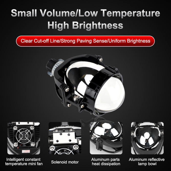 Lupe Bi Led Auto 3" putere 35W luminozitate 7900 Lumeni 5500k 12V i2s-Universal [2]