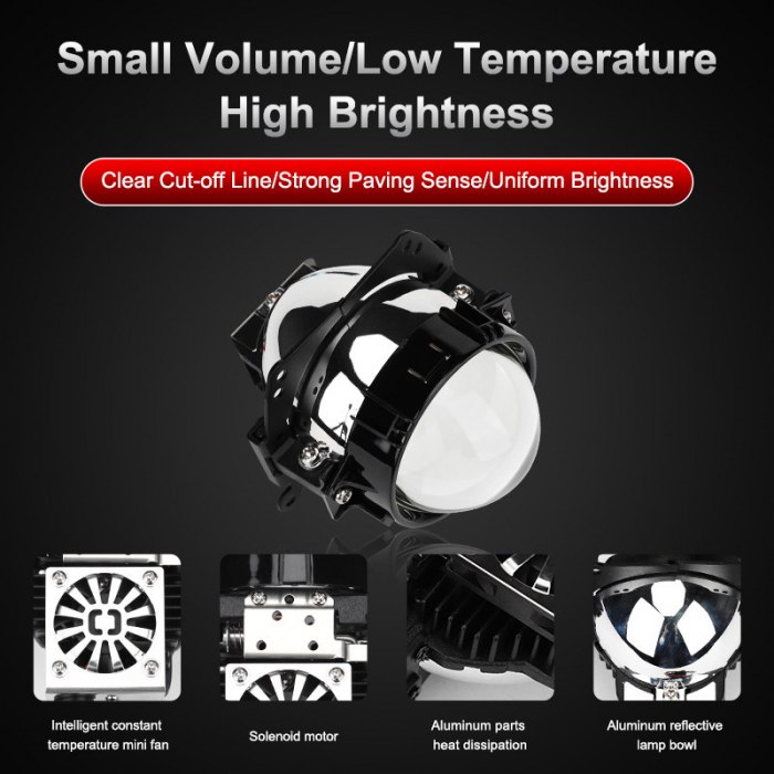 Lupe Bi Led Auto 3" putere 35W luminozitate 7900 Lumeni 5500k 12V i2s-Original [3]