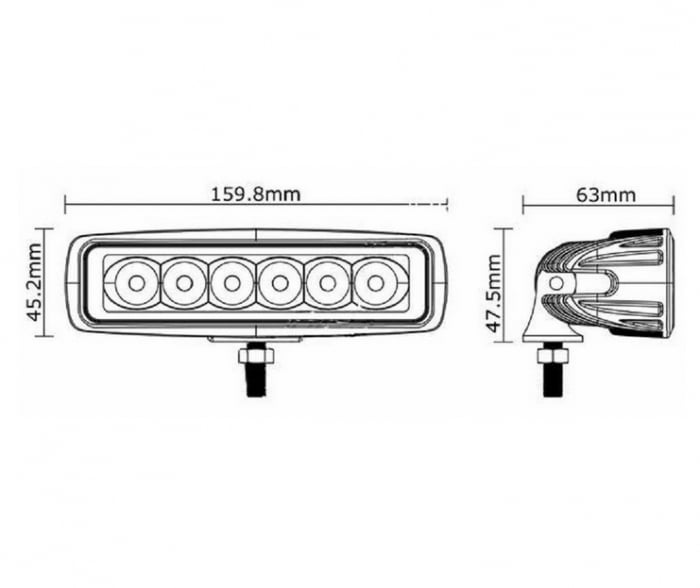 Proiector LED Auto Offroad 18W/12V-24V, 1320 Lumeni, Lungime 16 cm, Spot Beam 25 Grade [4]