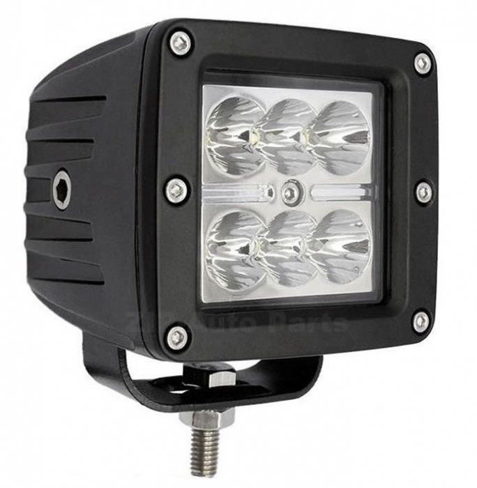 Proiector LED Auto Offroad 18W/12V-24V, Patrat, 1320 Lumeni, Spot Beam 8 Grade [1]