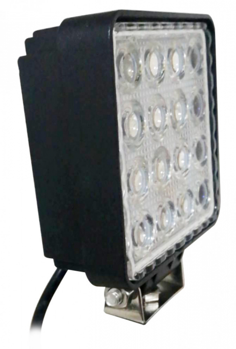 Proiector LED Auto Offroad 4D cu Angel Eyes 48W/12V-24V, 3520 Lumeni, Patrat, Spot Beam 30 Grade [2]