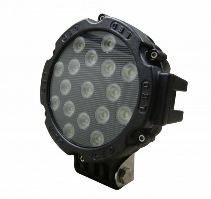 Proiector LED Auto Offroad 51W/12V-24V, 3740 Lumeni, Negru, Spot Beam 30 Grade [1]