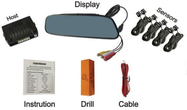 Senzori parcare fata spate cu 8 senzori cu display in oglinda S502-8 [2]