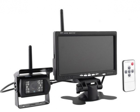 Kit marsarier wireless cu camera si display de 7" 12V~24V, K611W pentru Camioane, Autocare, Bus-uri