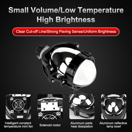Lupe Bi Led Auto 3" putere 35W luminozitate 7900 Lumeni 5500k 12V i2s-Universal [1]