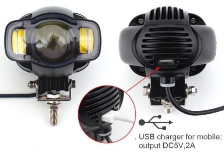 Proiector LED ATV, Moto putere 20W, 2000 Lm, cu incarcator USB [1]