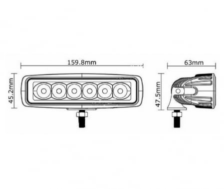 Proiector LED Auto Offroad 18W/12V-24V, 1320 Lumeni, Lungime 16 cm, Spot Beam 25 Grade [3]
