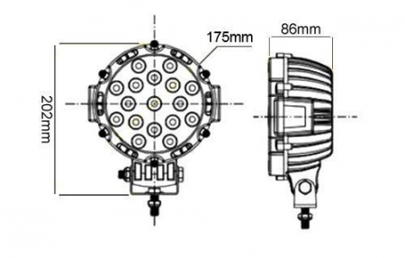 Proiector LED Auto Offroad 51W/12V-24V, 3740 Lumeni, Negru, Spot Beam 30 Grade [4]