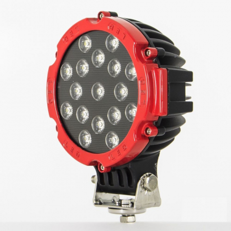 Proiector LED Auto Offroad 51W/12V-24V, 3740 Lumeni, Rosu, Flood Beam 60 Grade [0]