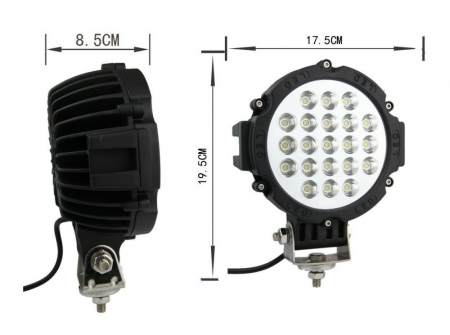 Proiector LED Auto Offroad 63W/12V-24V, 4410 LM, Negru, Spot Beam 30 Grade [4]