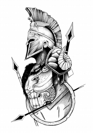 Hanorac Print Spartan Ready For Battle [1]