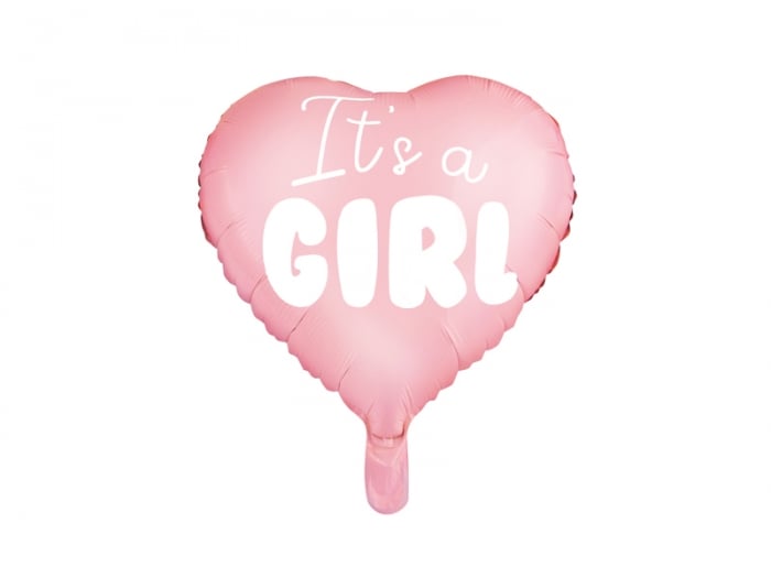 Balone folie Heart - It's a girl, 45cm, roz [5]