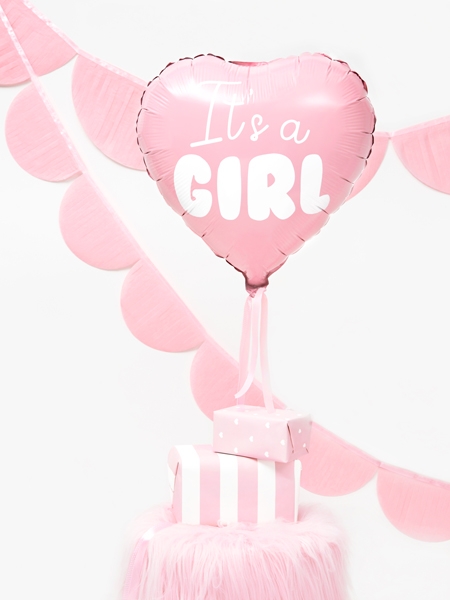Balone folie Heart - It's a girl, 45cm, roz [2]