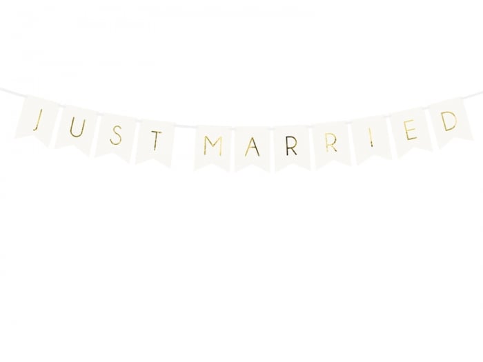 Banner Just Married, alb, 15 x 155 cm [2]