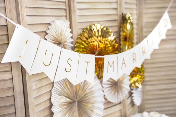 Banner Just Married, alb, 15 x 155 cm [6]