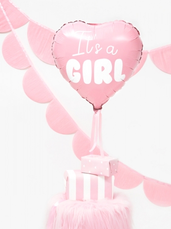 Balone folie Heart - It's a girl, 45cm, roz [1]