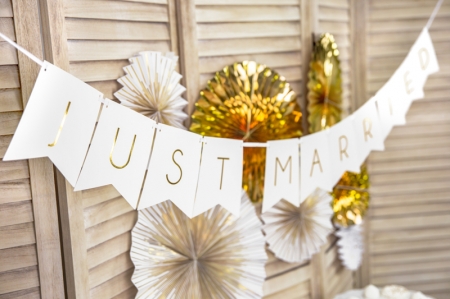 Banner Just Married, alb, 15 x 155 cm [5]