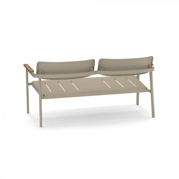 Canapele exterior 2 locuri metalice cu insertii lemn SHINE [2]