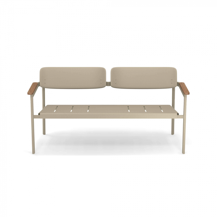 Canapele exterior 2 locuri metalice cu insertii lemn SHINE [3]