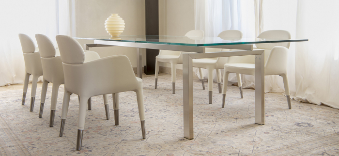 Mese extensibile cadru otel blat sticla MAGIC TM [6]