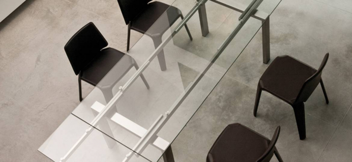 Mese extensibile cadru otel blat sticla MAGIC TM [7]