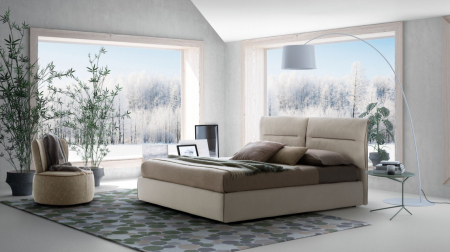 Mobilier dormitor - Pat tapitat cu somiera fixa ACADEMY