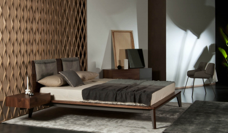 Mobilier dormitor - Paturi finisaj lemn VINTME 051