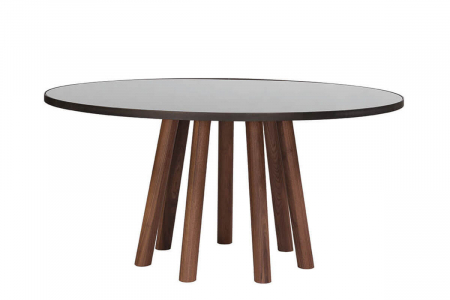 Mobilier living - Mese lemn blat rotund cu rama de metal MOS-I-KO 001 RB