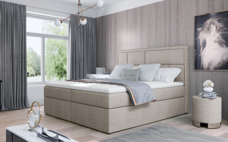 Paturi - Pat tapitat somiera rabatabila boxspring MERON