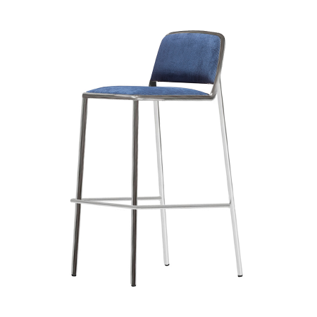 Mobilier bucatarie - Scaun inalt de bar tapitat cadru metalic RING 672