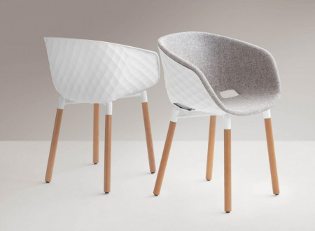 Scaune moderne scoica tapitata picioare lemn UNI-KA601M [2]