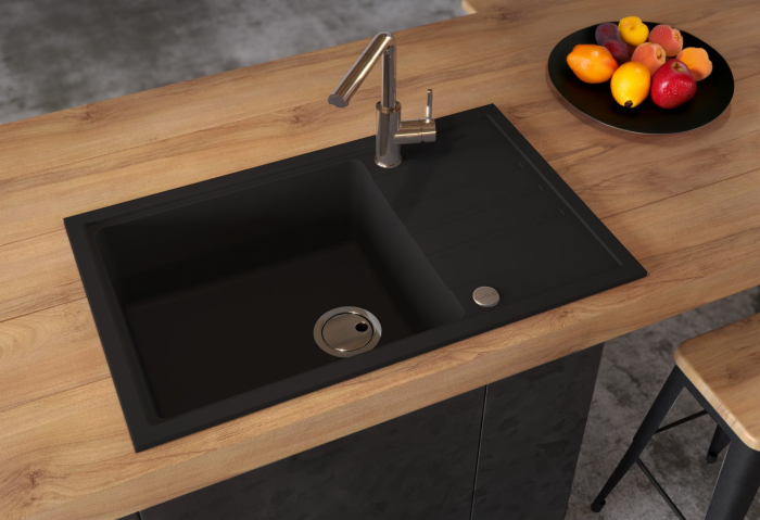 Chiuveta compozit Intermezzo 130 negru mat [3]
