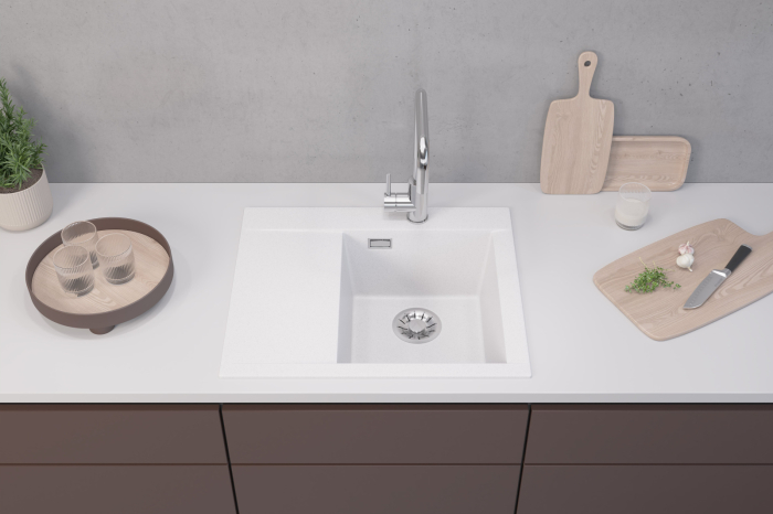 Chiuveta compozit PURE-G 50 DREAPTA alb [4]