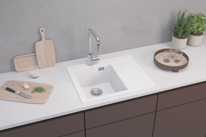Chiuveta compozit PURE-G 50 STANGA alb [5]