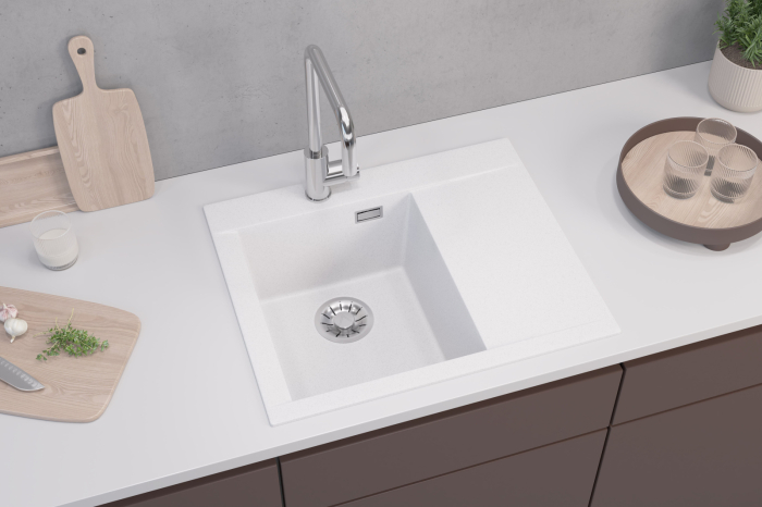 Chiuveta compozit PURE-G 50 STANGA alb [4]