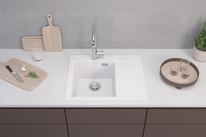 Chiuveta compozit PURE-G 50 STANGA alb [3]