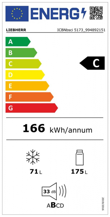 Combina frigorifica incorporabila Liebherr ICBNbsci 5173 Peak, NoFrost cu BioFresh Professional si HydroBreeze, 56 cm, 246 l, SmartDeviceBox, IceMaker, Interior BlackSteel, Clasa C [5]