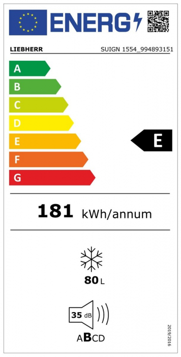 Congelator integrabil amplasabil sub suprafaţa de lucru Liebherr SUIGN 1554 NoFrost [7]