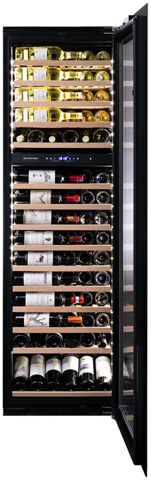 Vitrină de vin Dunavox DAVG-114.288DSS.TO Glance, 2 zone, 114 sticle, 178,4 cm, clasa G, inox [3]