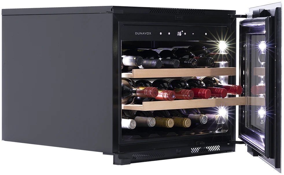Vitrină de vin încorporabilă Dunavox DAVG-18.46SS.TO Glance, 1 zonă, 18 sticle, 45,5 cm, clasa G, inox [5]